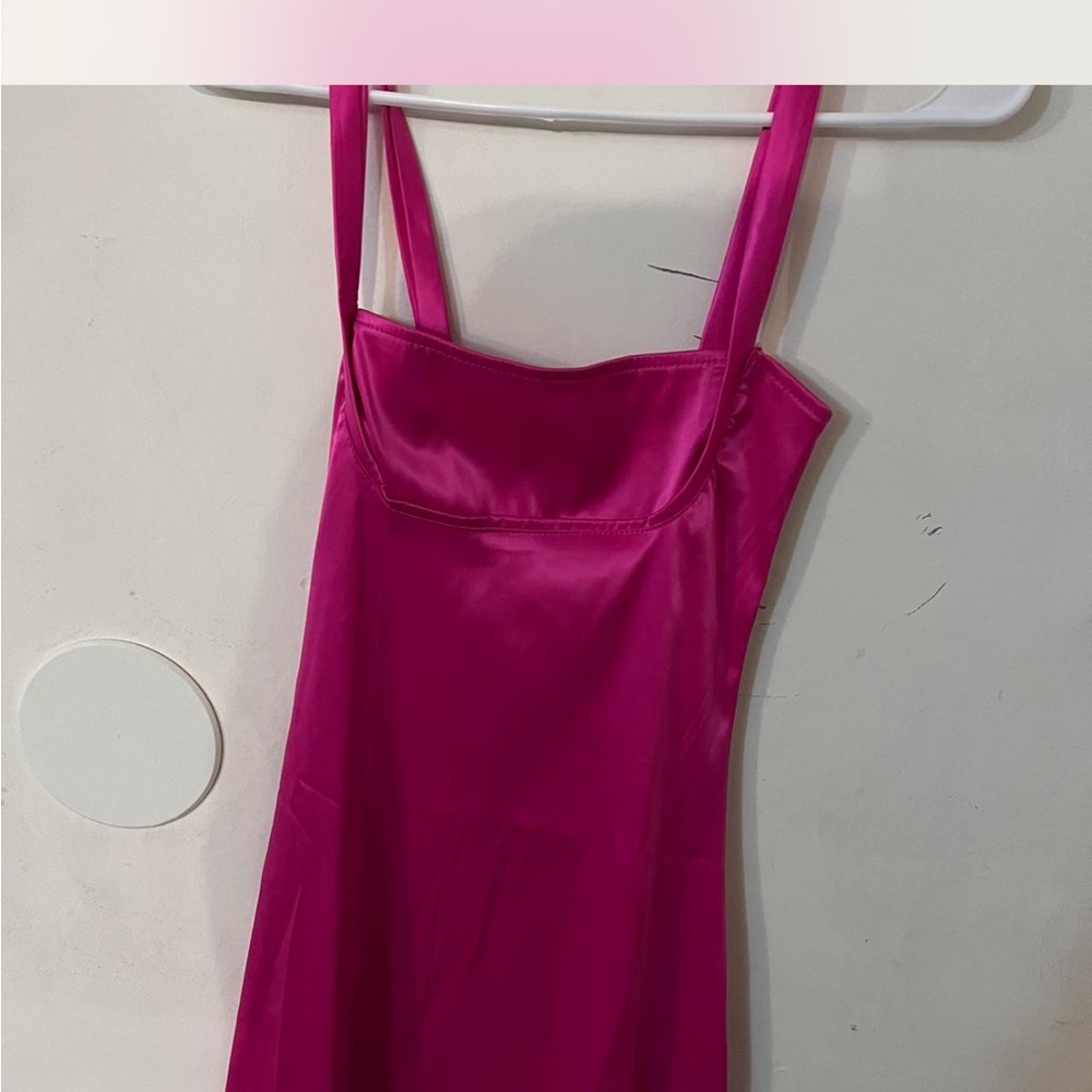 Vibrant Pink Satin Dress